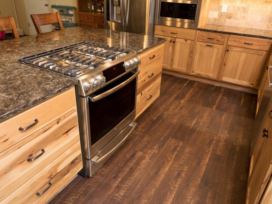 remodeled kitchen with island range